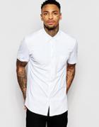 Asos Jersey Shirt In Short Sleeve - White