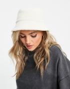 Weekday Berry Organic Cotton Textured Bucket Hat In Cream-neutral
