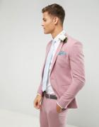 Asos Super Skinny Suit Jacket In Dusky Pink - Stone