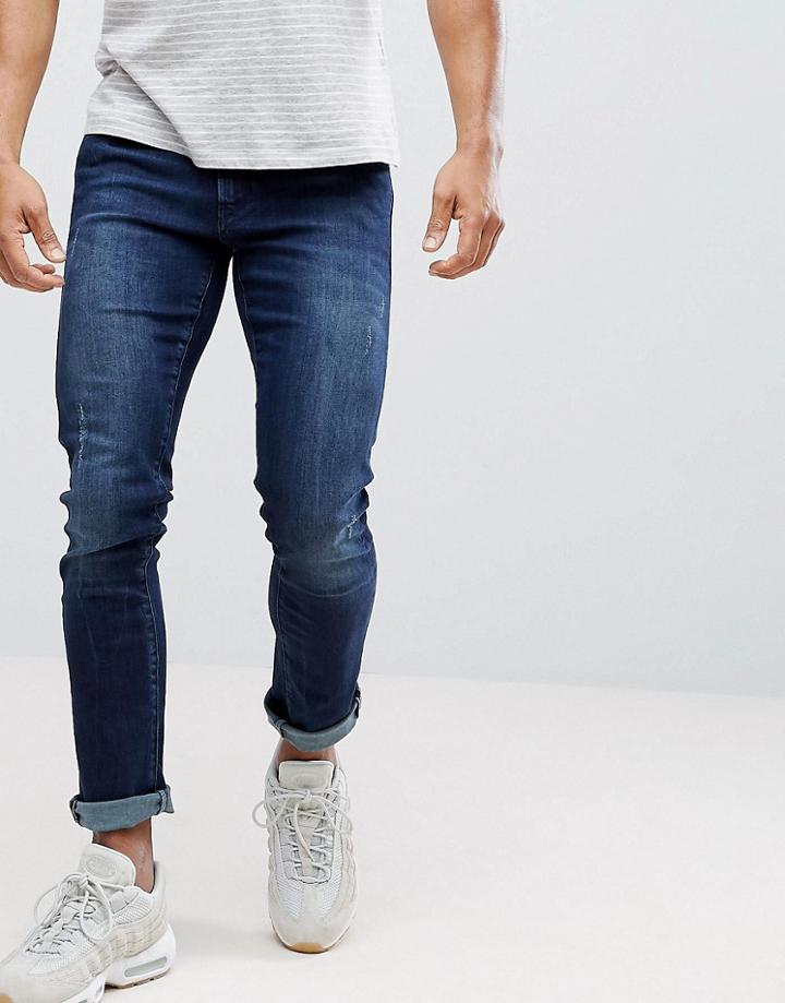 Boss Casual Skinny Fit Dark Wash Jeans - Blue