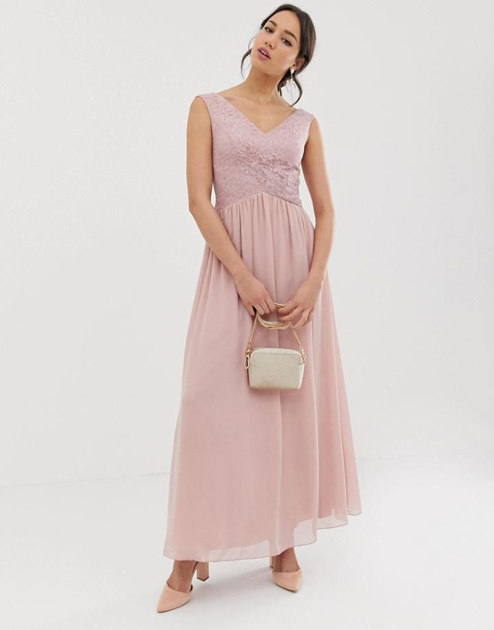 Little Mistress Wrap Front Maxi Dress - Pink