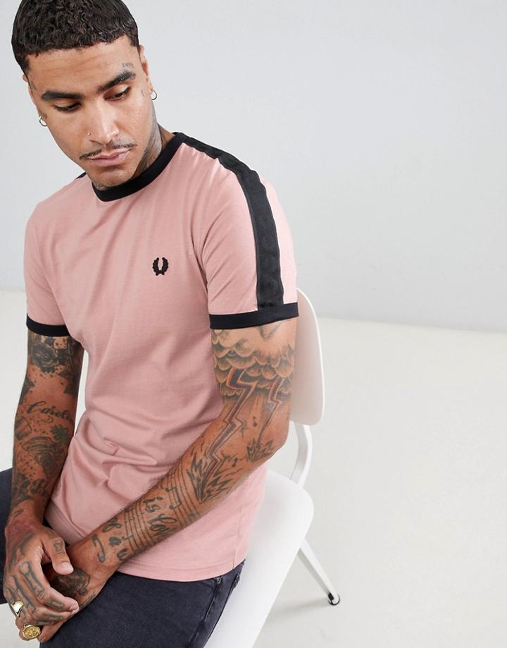 Fred Perry Sports Authentic Tonal Taped T-shirt In Pale Pink - Pink