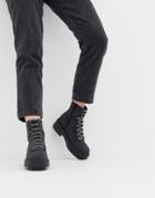 Asos Design Avril Square Toe Chunky Hiker Boots-gray