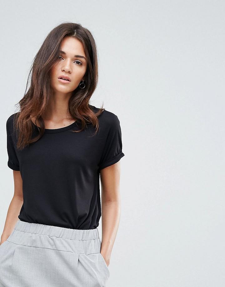 B.young Lace Trim Top - Black