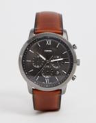 Fossil Fs5512 Neutra Chronograph Leather Watch 44mm-brown
