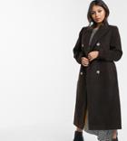 Glamorous Petite Double Breasted Coat With Tie Waist-brown