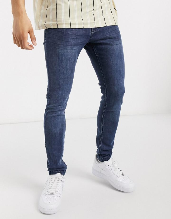 Brave Soul Ultimate Skinny Jeans In Dark Blue-navy