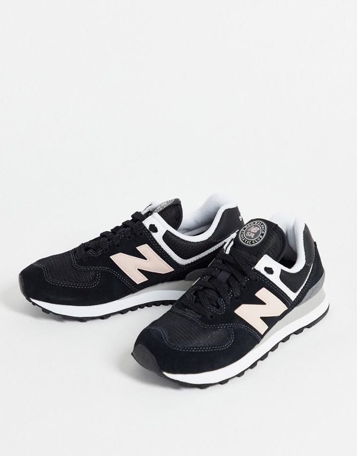 New Balance 574 Sneakers In Black And Pink