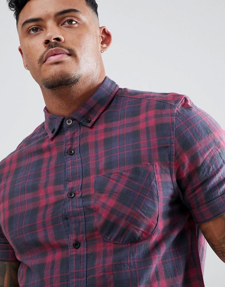 River Island Regular Fit Shirt In Red Check - Red