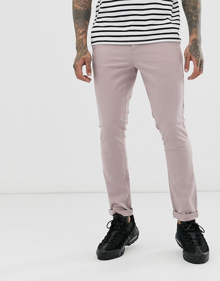Asos Design Super Skinny Chinos In Warm Pink