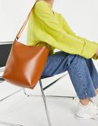 Claudia Canova Large Bucket Bag In Tan-brown