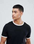 Asos Design T-shirt With Crew Neck With Contrast Ringer-multi