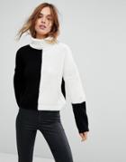 Missguided Color Block High Neck Sweater - Multi