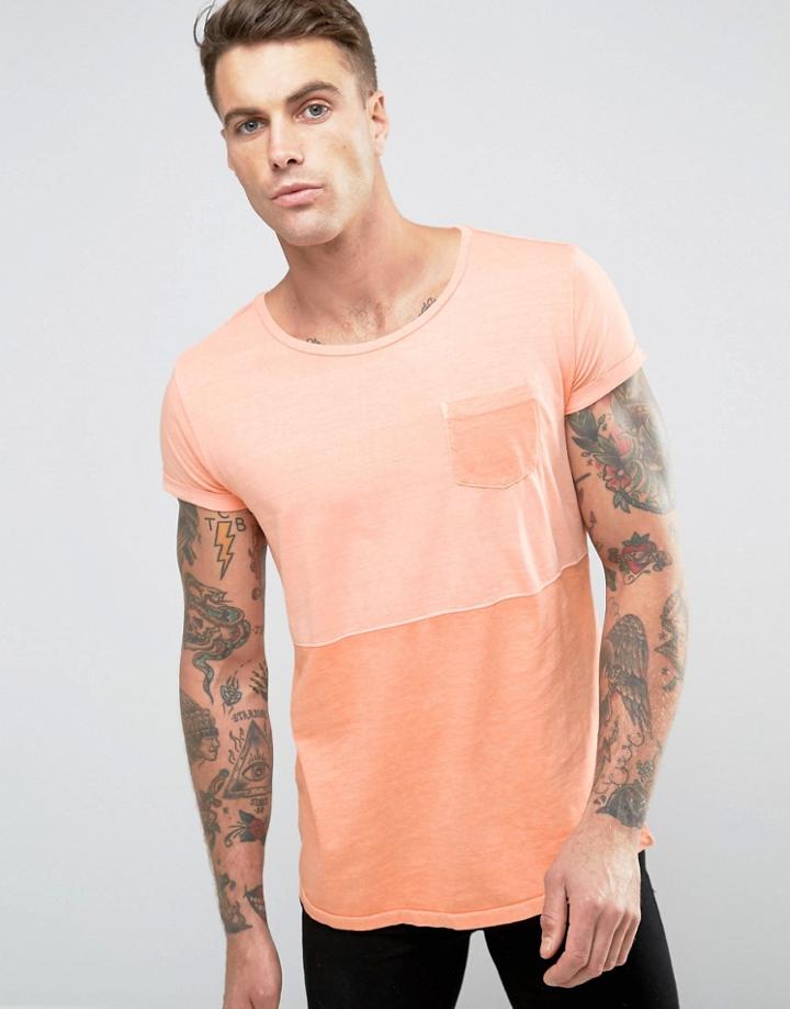 Scotch And Soda Panel T-shirt - Orange