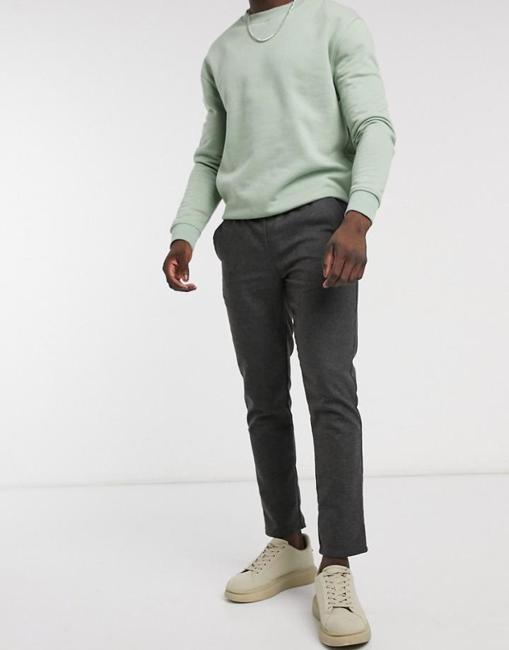 Asos Design Slim Fit Pants In Gray-grey