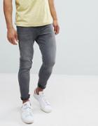 Pull & Bear Super Skinny Jeans In Mid Gray - Gray