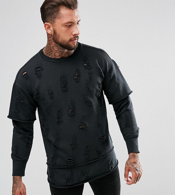 Diesel Ripped Sweater - Black