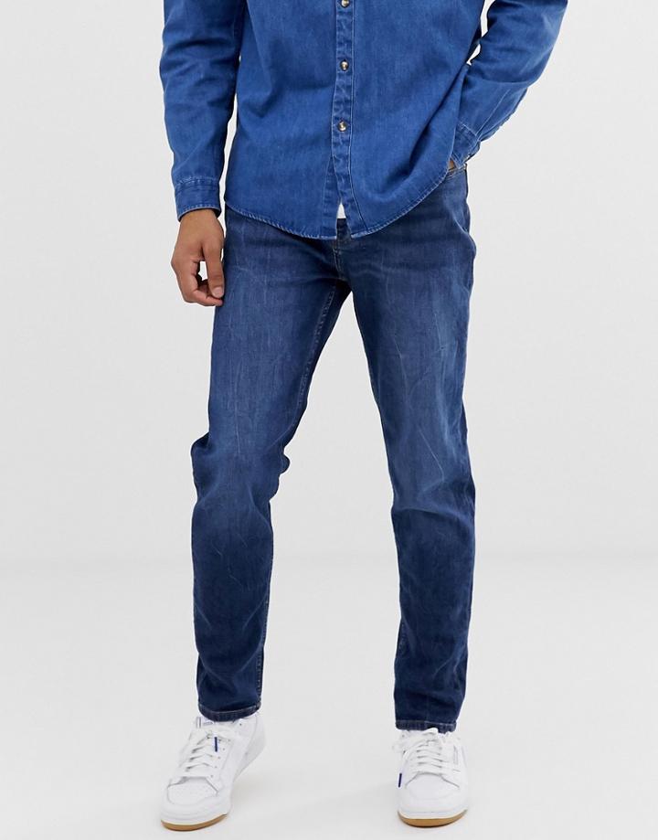 Burton Menswear Carrot Fit Jeans In Bright Blue Wash - Blue