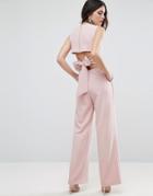 Asos Jumpsuit With Tie Back - Pink