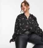 In The Style Plus X Jac Jossa Blouse With Balloon Sleeve In Floral Print-multi