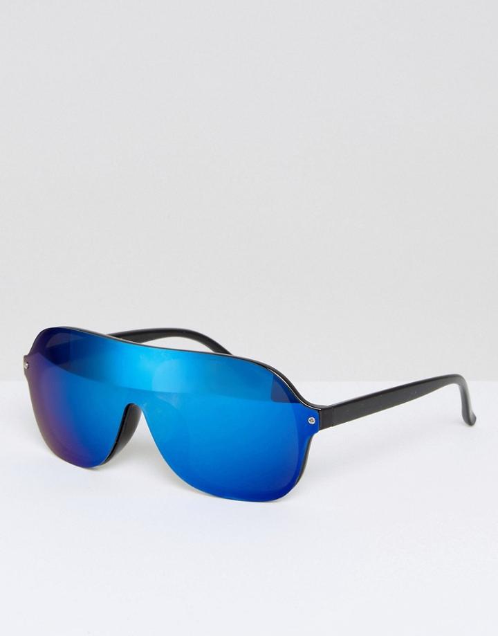 Jeepers Peepers Visor Sunglasses In Black - Black