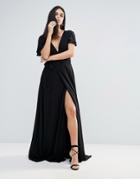 The Jetset Diaries Lorenzo Deep V Neck Maxi Dress - Black