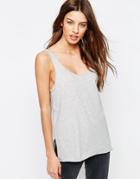 Asos Cotton Jersey Tank - Gray Marl