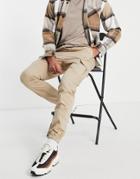 Le Breve Cuffed Cargo Pants In Stone-neutral