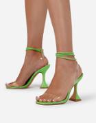 Ego Dani Heeled Sandals With Ankle Tie In Green