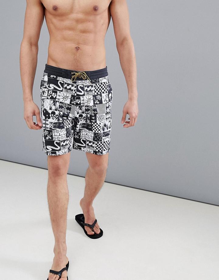 Billabong Sundays Lt 18 Board Shorts In White/black - White