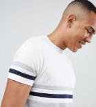 Asos Design Tall T-shirt With Color Block And Raglan Sleeves - White