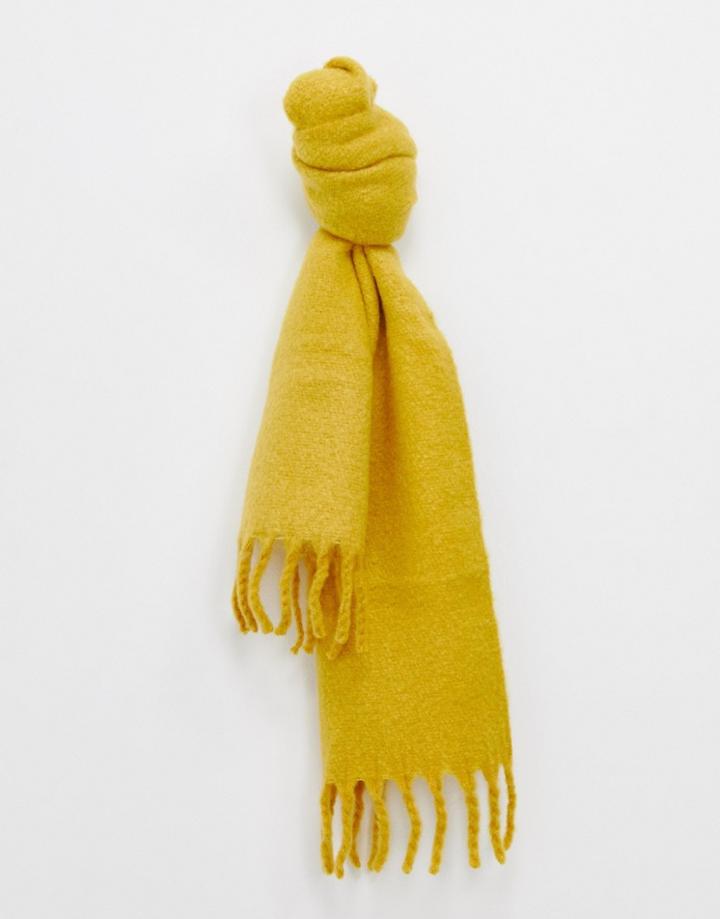 Miss Selfridge Oversized Scarf In Ochre - Yellow