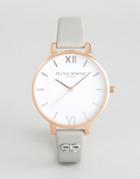 Olivia Burton Ob16vb06 Vintage Bow Leather Watch In Gray - Gray