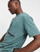 Another Influence Boxy Oversized Pocket T-shirt In Teal-navy