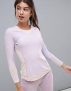 Asos 4505 Western Seam Detail Long Sleeve Top - Black
