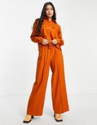 Aligne Wide Leg Pants In Rust - Part Of A Set - Copper