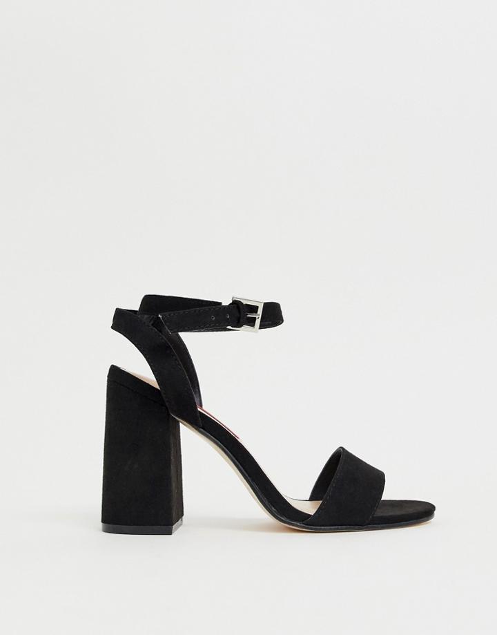 London Rebel Barely There Block Heel Sandals-black
