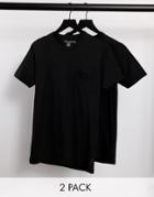 French Connection 2-pack Pocket T-shirts In Black
