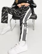 Adidas Originals Logomania Repeat Logo Adibreak Side Snap Track Pants In Black