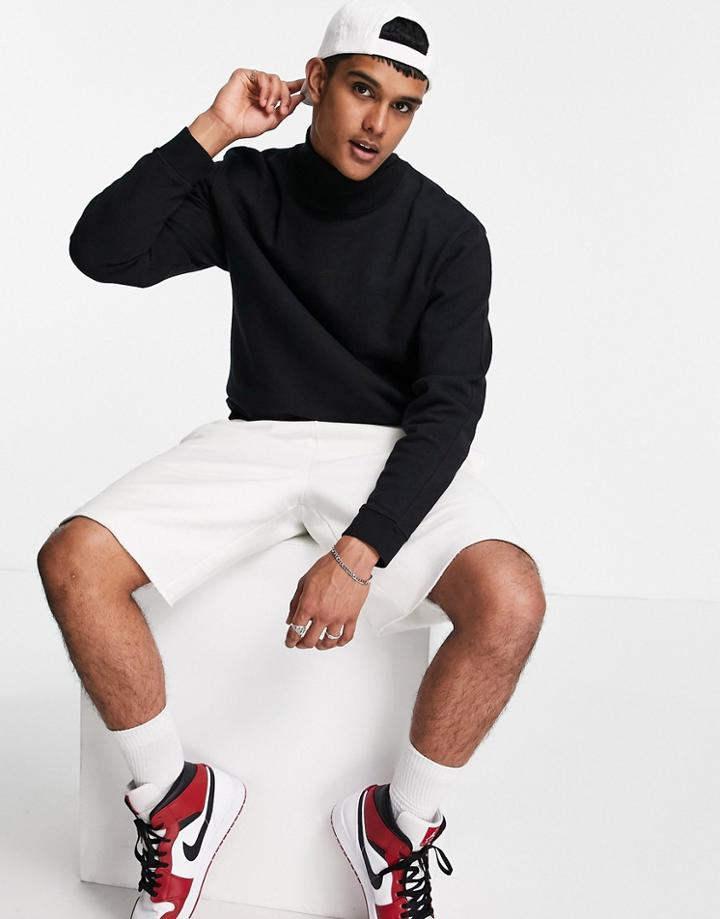 Topman Funnel Neck Sweatshirt In Black