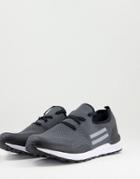 Brave Soul Sneakers With Reflective Side Stripes In Charcoal-black