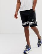 Adidas Original Jersey Shorts Trefoil Logo In Black - Black