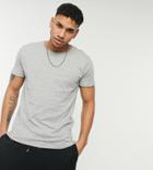 Brave Soul Tall Raw Edge T-shirt In Gray-grey