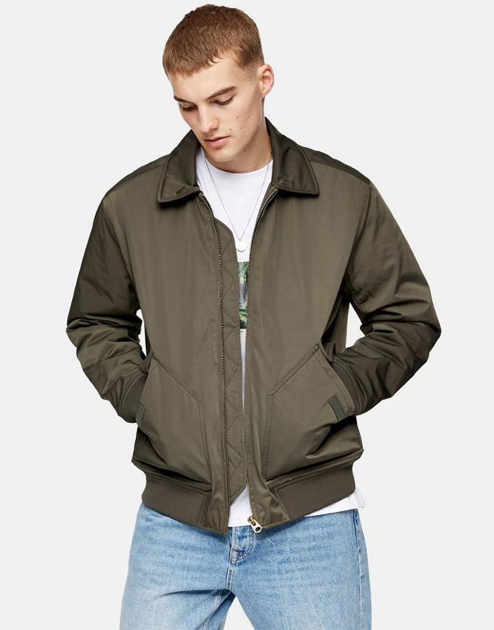 Topman Ma2 Bomber Jacket In Khaki-green