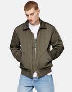 Topman Ma2 Bomber Jacket In Khaki-green