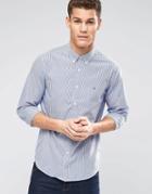 Tommy Hilfiger Shirt In Oxford Stripe In New York Regular Fit In Blue - Blue