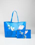 Ted Baker Coated Tote Bag In Harmony Floral - Blue