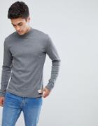 Solid Slim Fit Long Sleeve T-shirt With High Neck - Black