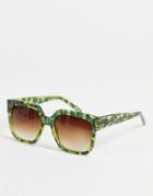 Aj Morgan Bianca Oversized Square Lens Sunglasses-green