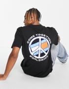 Tommy Jeans Together World Peace Back Print T-shirt In Black